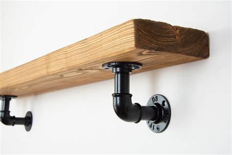 metal pipe shelving brackets|rustic pipe shelf brackets.